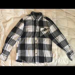 Straight Faded Black & White Flannel (men’s) Small